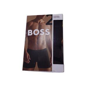 NIP HUGO Boss Ultra Soft Boxer Brief 2 Pack Underwear Size S Black Micro Modal
